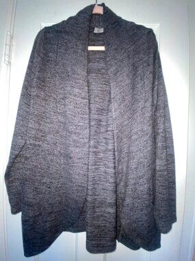 Womens hello mello size large grey open front cardigan
